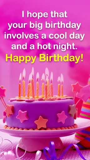 Birthday greeting card with festive colorful cake, inspirational birthday wish message, and happy birthday text