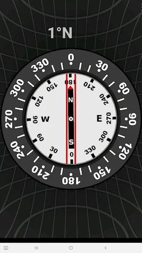Accurate Compass magnetic compass dial showing 1°N north with degree markings and cardinal points