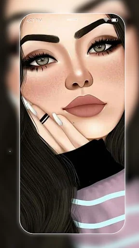 Minimal cute girl portrait, soft makeup and sweater. Choose Fit/Crop then Set in Girly M Wallpaper.