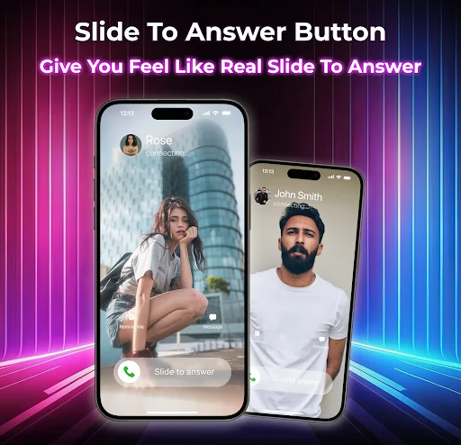 iCall slide to answer button providing iOS-style gesture control for responding to incoming phone calls