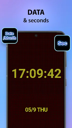 LED Digital Clock displaying time with date, month, and seconds in large LED digits