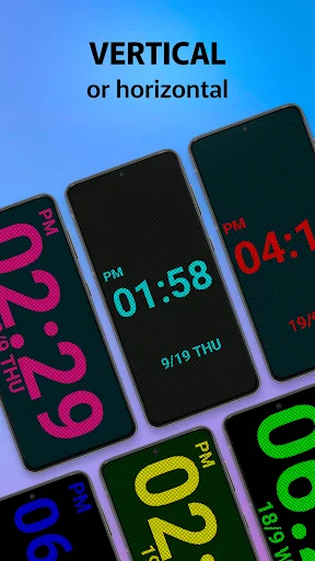 LED Digital Clock supporting vertical and horizontal orientations with colorful LED time displays