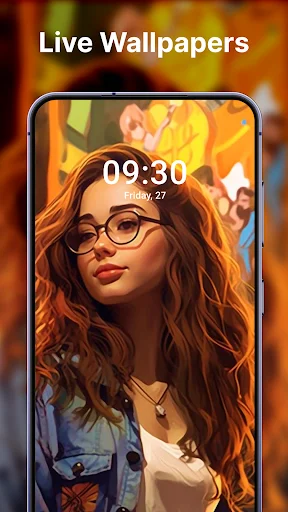 Mobile lock screen showing live portrait photo wallpaper with dynamic video background effect on display