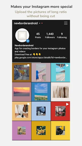 Instagram profile showcase displaying photo grid with diverse colored borders perfect for optimizing social media posts