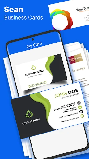 PDF Scanner business card scanning feature converting cards to digital text format