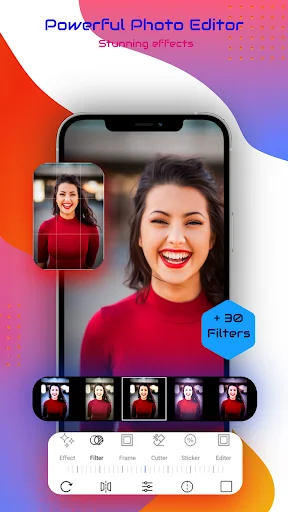 Powerful Photo Editor: Portrait editing with 30+ stunning filters and real-time effect preview capabilities