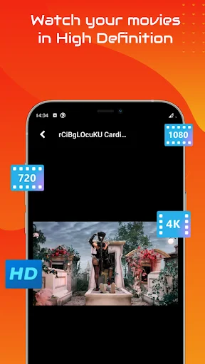 HD Video Player: Watch videos in multiple resolution options including 720p, 1080p, 4K high definition quality