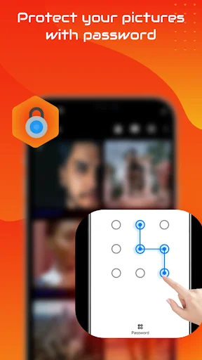 Photo Lock security: Protect pictures with password using 9-dot pattern lock interface for safe gallery storage