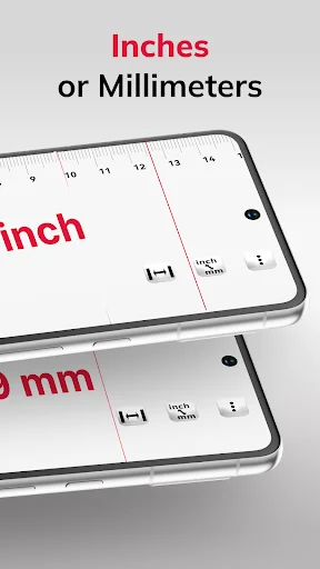 MM Ruler measuring tape app with inches and millimeters measurement units for versatile and accurate distance measuring