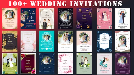 Gallery of 100+ customizable wedding invitation card templates in various elegant designs and color schemes
